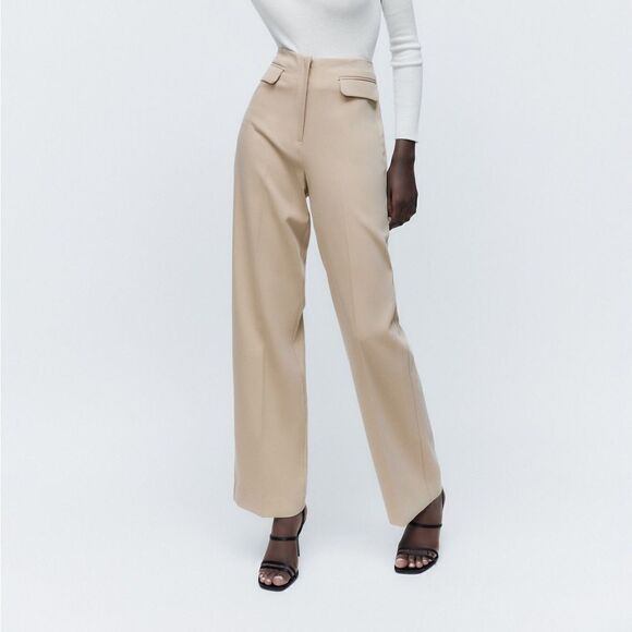 ZARA HIGH-WAISTED FLAP PANTS - Picture 6 of 6